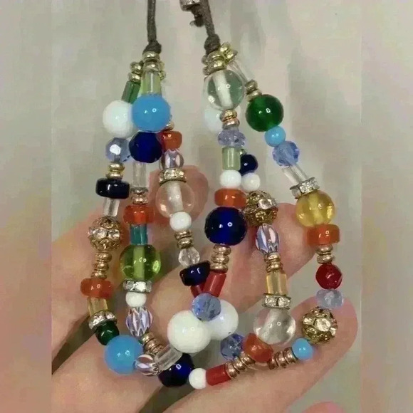 5 for $25| Necklace and bracelet bundle art deco modern glass bead colorful - Picture 3 of 7